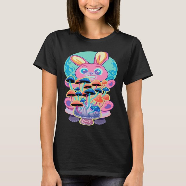 Bunny Pastel Goth And Mushrooms T-Shirt (Vorderseite)