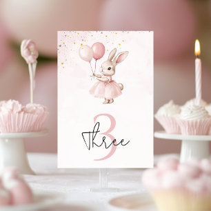 Bunny Pastel Pink Geburtstag Tischnummer