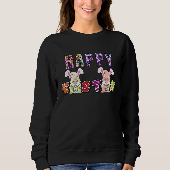 Bunny Pastel Spring Hunt Eggs Rabbit Happy Easter  Sweatshirt (Vorderseite)