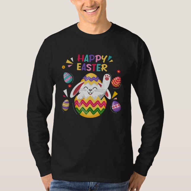 Bunny Pastel Spring Hunt Eggs Rabbit Happy Easter  T-Shirt (Vorderseite)