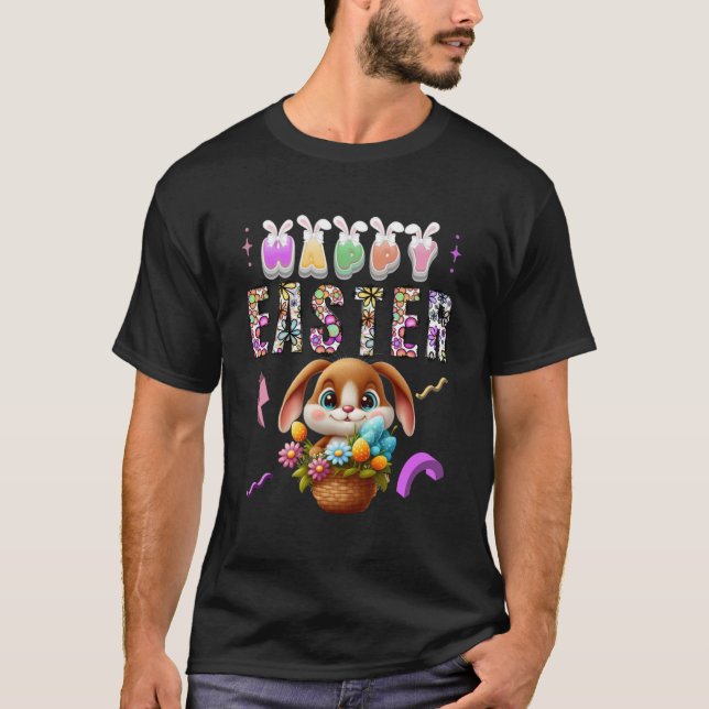Bunny Pastel Spring Hunt Eggs Rabbit Happy Osterfe T-Shirt (Vorderseite)