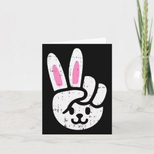 Bunny Peace Sign Oaster Fun Rabbit Spring Men Wome Karte