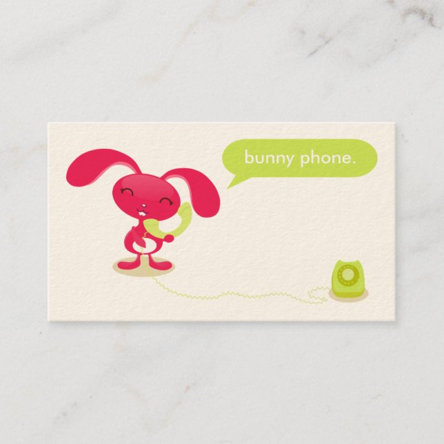 Bunny Phone Business Cards Visitenkarte (Vorderseite)