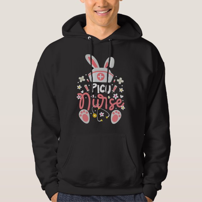 Bunny PICU Nurse Bunny Ears Pediatric Intensive Ca Hoodie (Vorderseite)