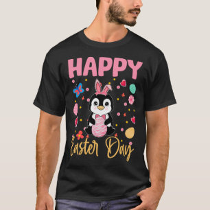 Bunny Pinguin farbenfrohe Eier Jagen Happy Oaster T-Shirt