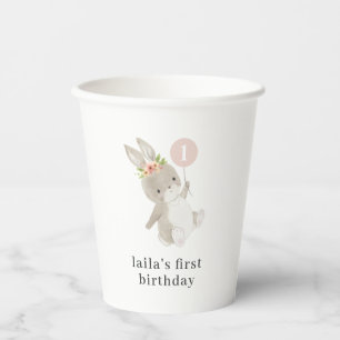 Bunny Pink Balloon Pappbecher