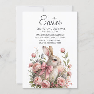 Bunny Pink Bow Osterfeige Eistour Jagd Einladung