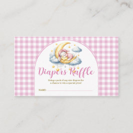 Bunny Pink Boy Girl Baby Shower Diapers Raffle Begleitkarte