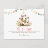 Bunny Pink Floral Geburtstag Vielen Dank