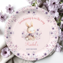 Bunny Pink Lila Spring Floral Girl Babydusche