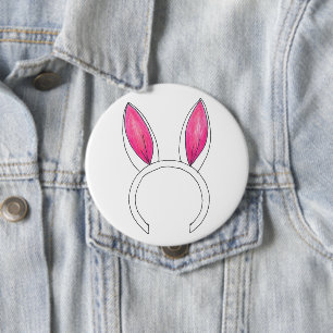 Bunny Pink Rabbit Oars Osterer Baby Dusche Gefalle Button