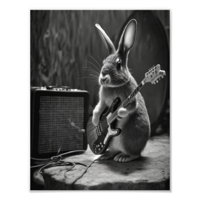 Bunny Playing a Gitarre Fotodruck (Vorne)