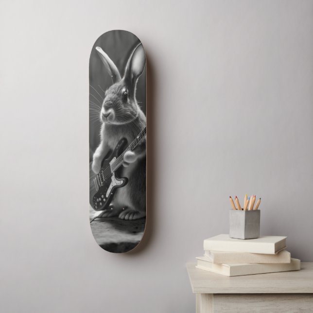 Bunny Playing a Gitarre Skateboard (Wandkunst)