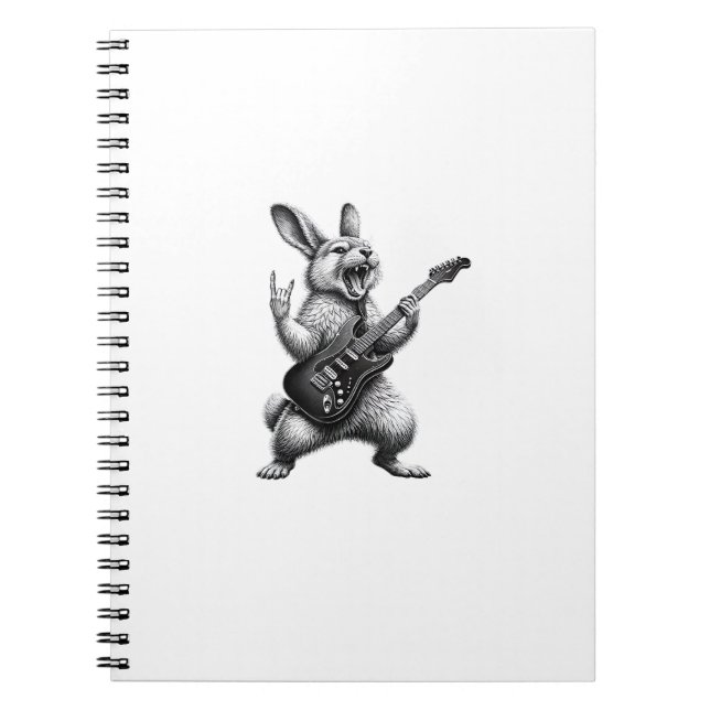 Bunny Playing Guitar Rock Star Bunny Lover Easter  Notizblock (Vorderseite)