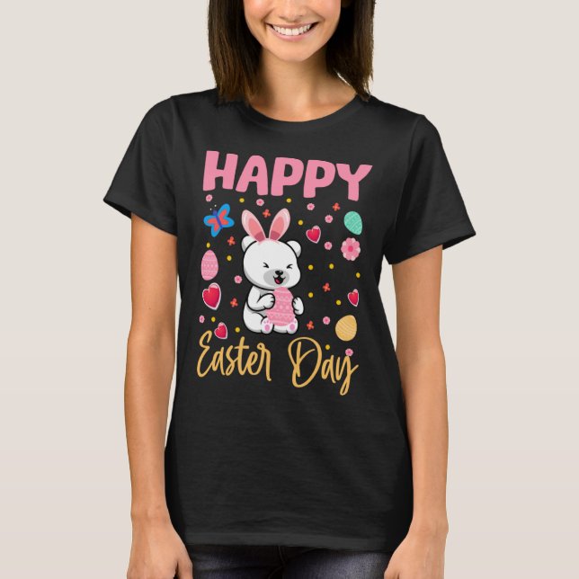 Bunny Polar Bären farbenfrohe Eier Jagen Happy Eas T-Shirt (Vorderseite)