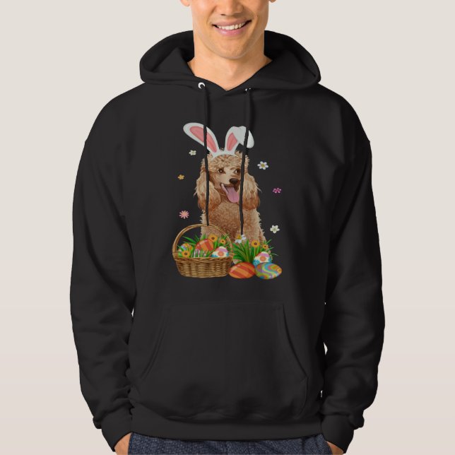 Bunny Poodle Dog & Easter Egg Basket Easter Day Ki Hoodie (Vorderseite)