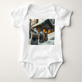 Bunny, puppy front & space neon Easter bunny back  Baby Strampler