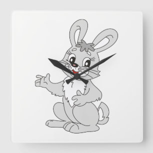 Bunny Quadratische Wanduhr