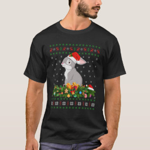 Bunny Rabbit Animal Lover Weihnachtsmannmütze Ugly T-Shirt