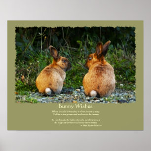 BUNNY RABBIT ART & Gedicht für Kinder Poster