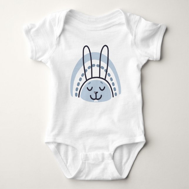 Bunny Rabbit Baby Bodysuit Baby Strampler (Vorderseite)