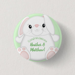 Bunny Rabbit Baby Dusche Button