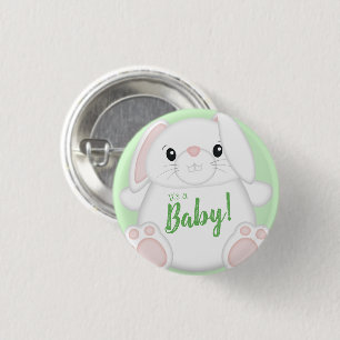 Bunny Rabbit Baby Dusche Grün Button