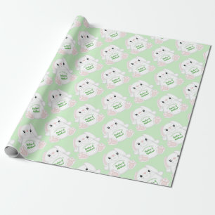 Bunny Rabbit Baby Dusche Grün Geschenkpapier