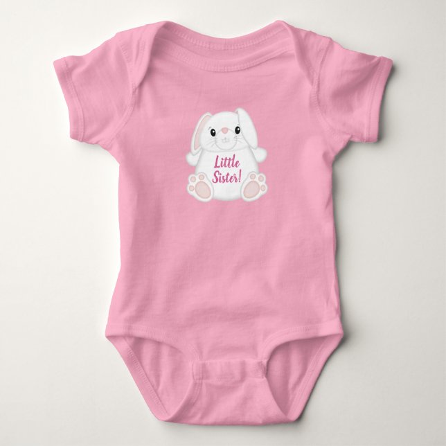 Bunny Rabbit Baby Dusche Pink Baby Strampler (Vorderseite)