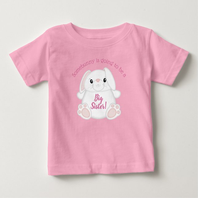 Bunny Rabbit Baby Dusche Pink Baby T-shirt (Vorderseite)