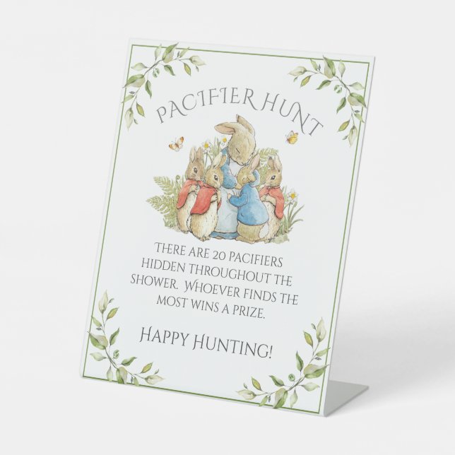 Bunny Rabbit Baby Dusche Sockelschild (Vorderseite)