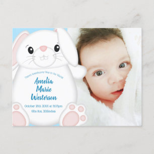 Bunny Rabbit Baby Dusche Woodland Postkarte
