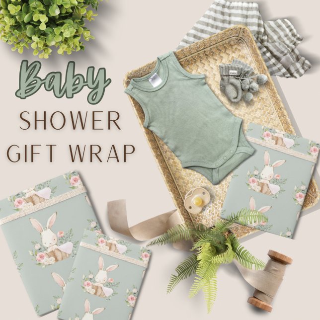 Bunny Rabbit Baby Showpapier Geschenkpapier (Von Creator hochgeladen)