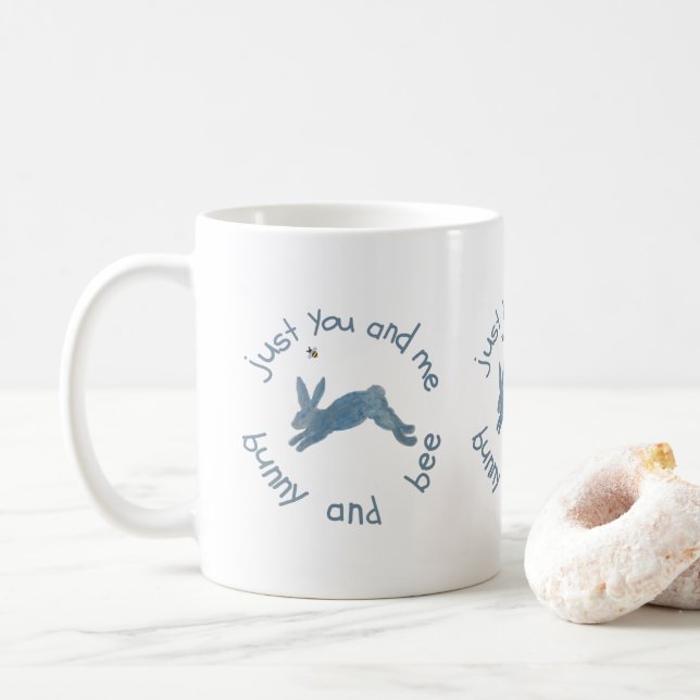 Bunny Rabbit Bee Gedicht Kaffeetasse (Mit Donut)
