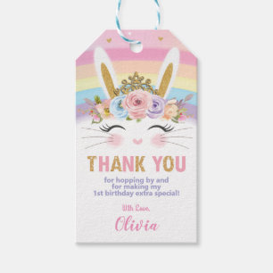 Bunny Rabbit Birthday Party Danke für Ihre Unterst Geschenkanhänger