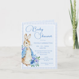 Bunny Rabbit Blue Baby Dusche Einladung