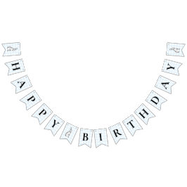 Bunny Rabbit Blue Gingham Birthday Bunt Banner