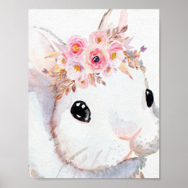 Bunny Rabbit Boho Chic Kinderzimmer Holzlandkunst  Poster
