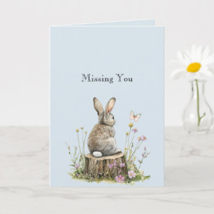 Bunny Rabbit Butterfly Vermisse Dich Karte