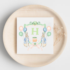 Bunny Rabbit Carrot Monogram Napkin Serviette