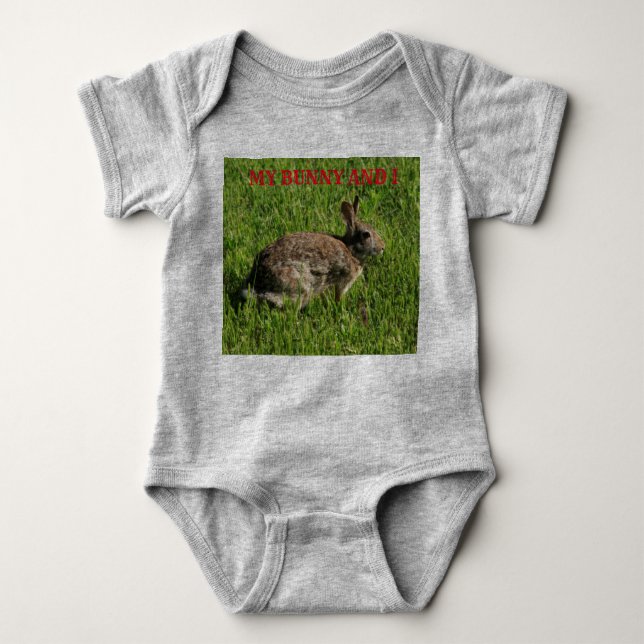 Bunny Rabbit Closeup Baby Body Anzug Strampler (Vorderseite)