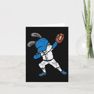 Bunny Rabbit Dab Baseball Ostersport Pitcher Boy Karte