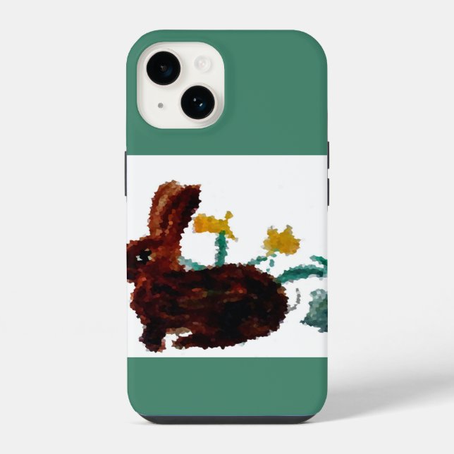 Bunny Rabbit Daffodin Spring iPhone Hülle (Rückseite)