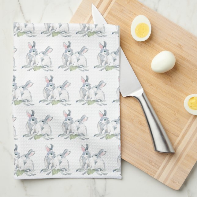 Bunny Rabbit Easter Dish Towels Geschirrtuch (Viertel Falte)