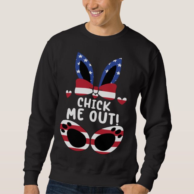 Bunny Rabbit Eggs Hunting Happy Easter Day Chick M Sweatshirt (Vorderseite)