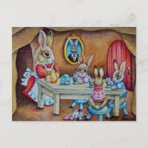 Bunny Rabbit Familie Burgen Bellinzona Postkarte