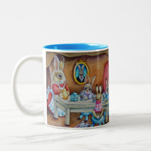 Bunny Rabbit Familie Burgen Bellinzona Zweifarbige Tasse