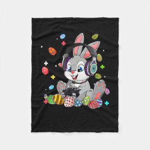 Bunny Rabbit Gaming Happy Ostertag Gamer Boy Gir Fleecedecke