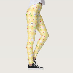 Bunny Rabbit Gelbe Karierte Karotten Osterfeiert Leggings