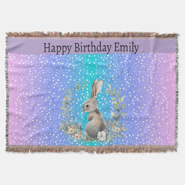Bunny Rabbit gift - personalisierte Decke (Vorderseite)